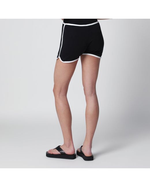 Courreges Black Contrast Mini Jersey Shorts