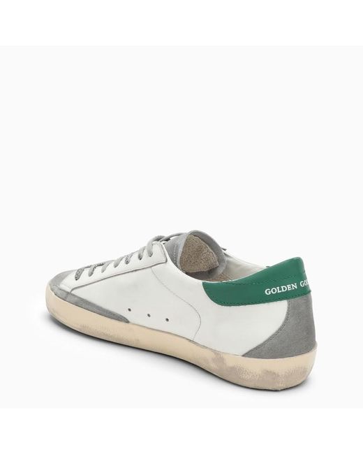 Sneaker bassa super-star bianca/verde di Golden Goose Deluxe Brand in White da Uomo