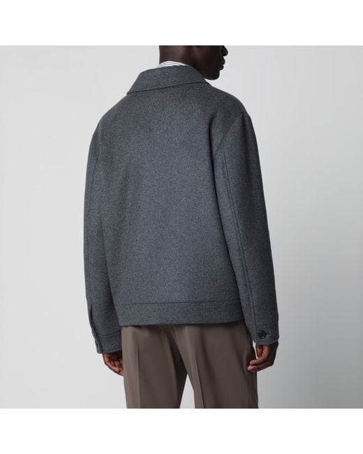 Valentino Gray Wool And Cashmere-Blend Overshirt Jacket for men