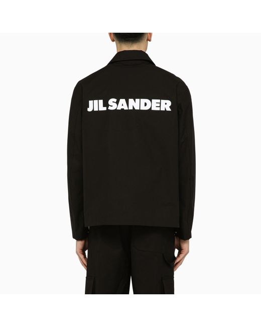 Jil Sander Black Shirt-Jacket With Logo for men