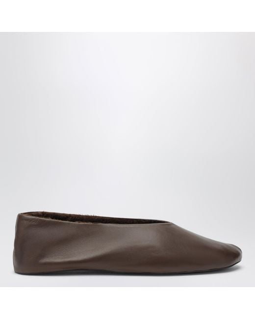 The Row Brown Stella Slippers