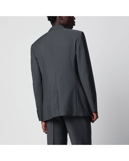 Valentino Black Single-Breasted Wool And Mohair Jacket for men