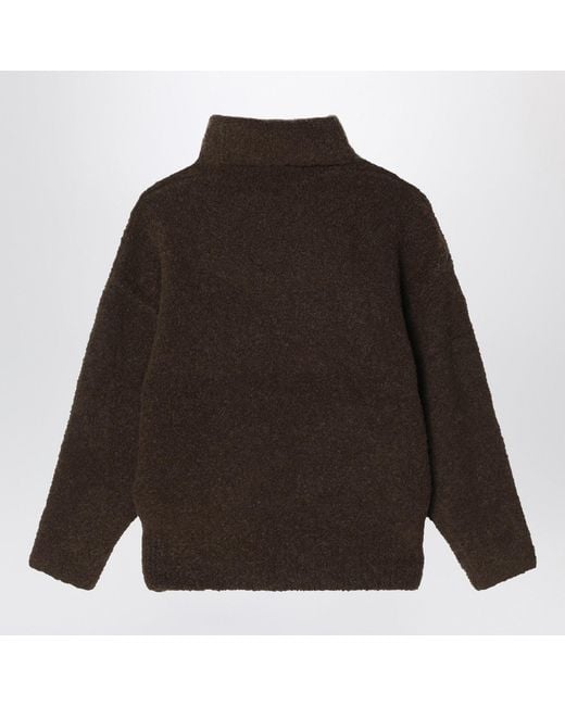 Totême Brown Bouclé Turtleneck Pepper