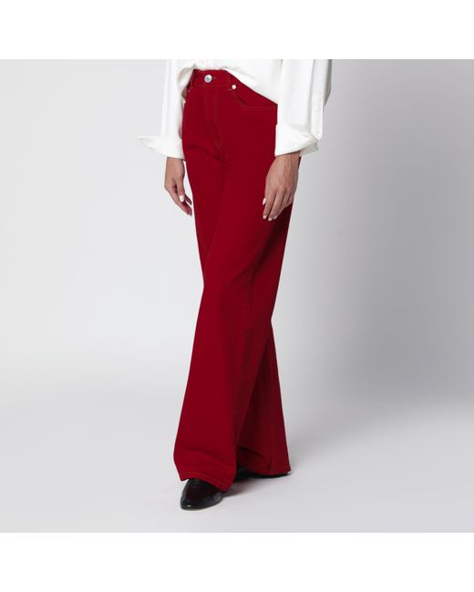 AMI Red Ruby Cotton Twill Jeans