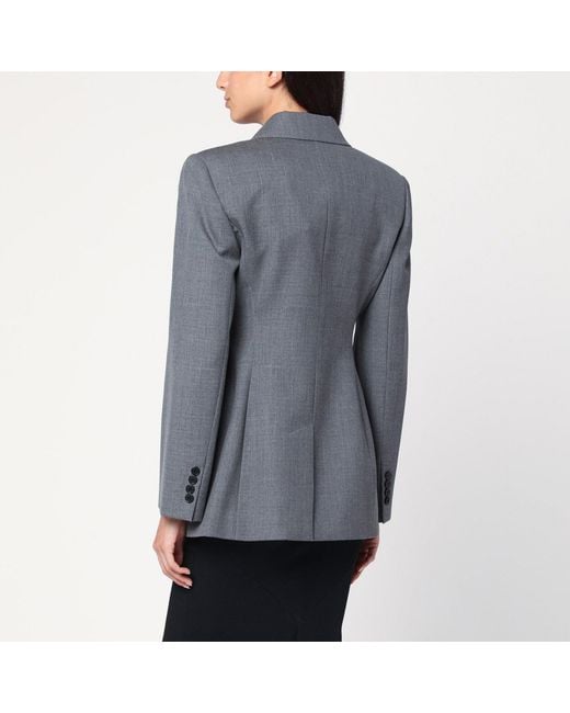 Givenchy Gray Double-Breasted Wool Jacket