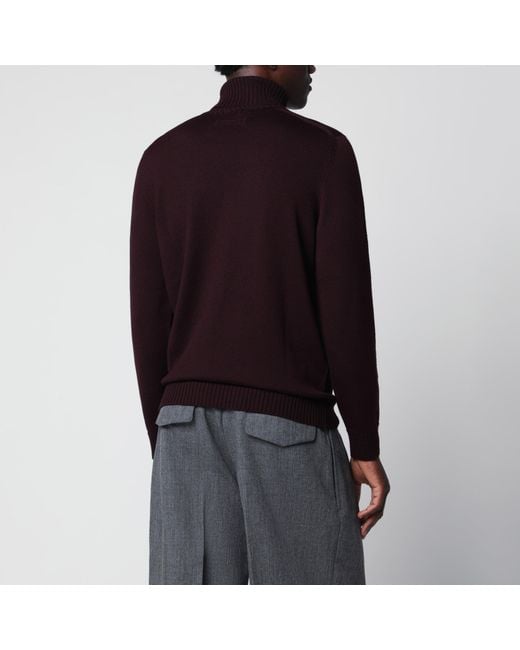 Drumohr Black Wool Turtleneck Sweater for men