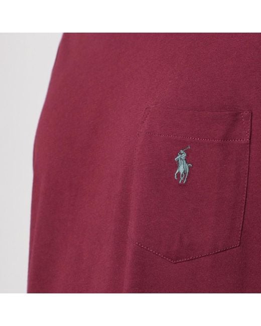 T-Shirt En Coton Bordeaux Classic-Fit Polo Ralph Lauren pour homme en coloris Red