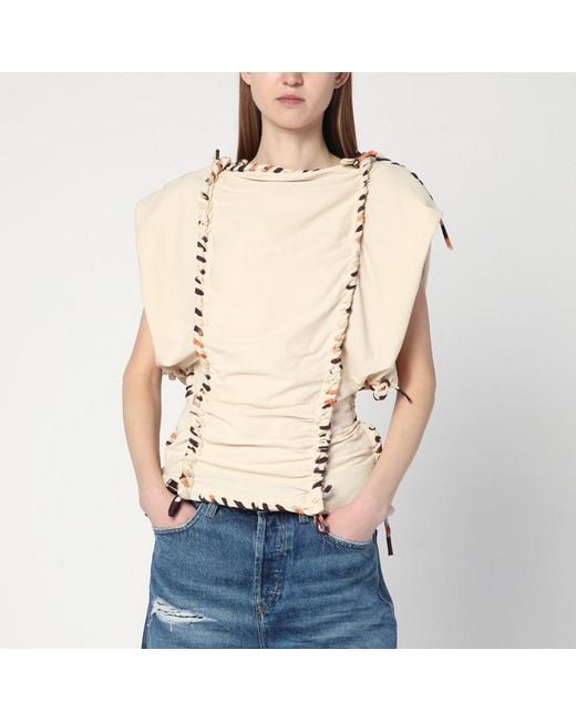 Top zohra écru in cotone di Isabel Marant in Natural