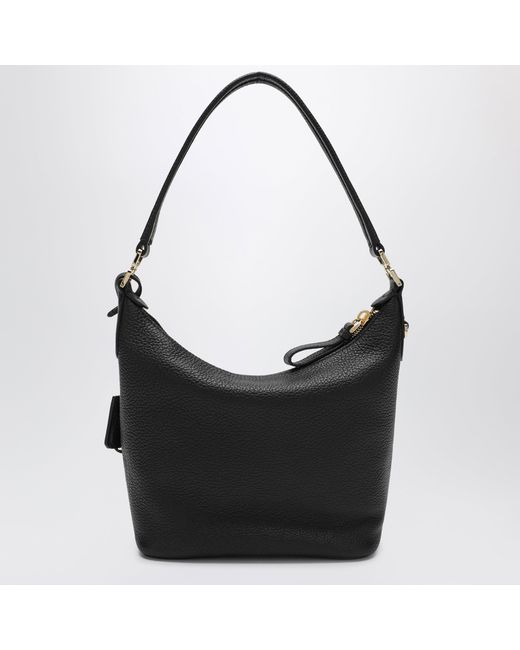 Prada Black Small Leather Hobo Bag
