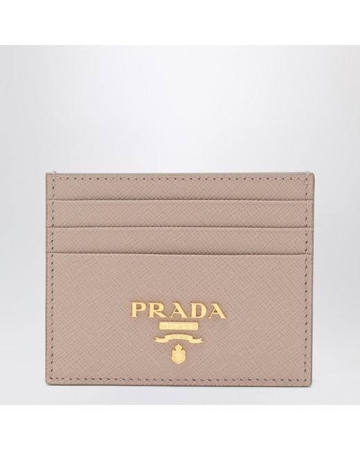Prada Brown Powder- Saffiano Cardholder