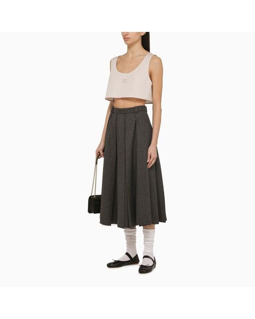 Miu Miu Black Opal Cotton Tank Top