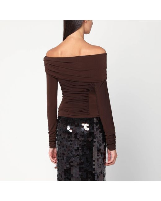 ANDAMANE Black Top With Bare Shoulders