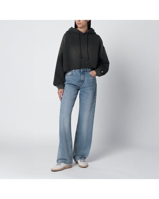 Golden Goose Deluxe Brand Black Charcoal Cotton Hooded Sweatshirt