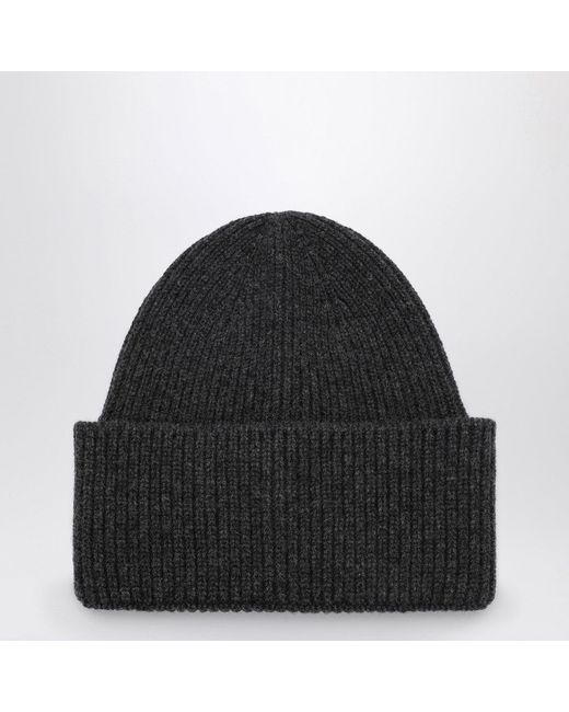Destin Black Anthracite Wool And Cashmere Beanie for men