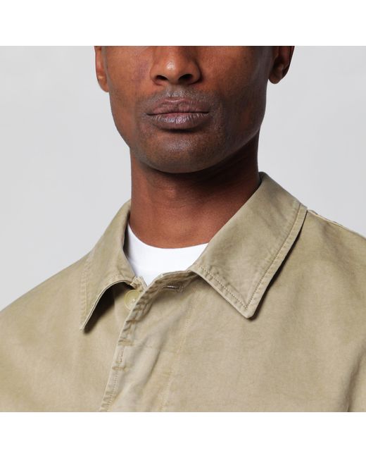 Auralee Natural Garment-Dyed Finx Chino Blouse for men