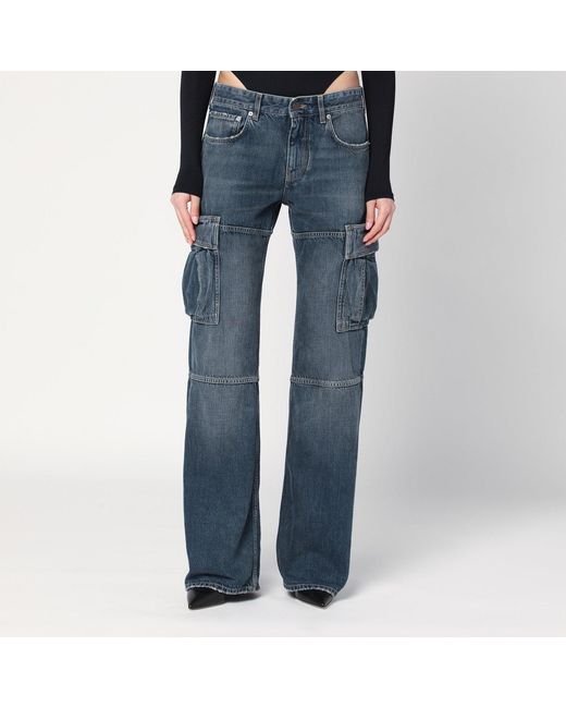 Balenciaga Blue Cargo Regular Jeans With A Faded Effect