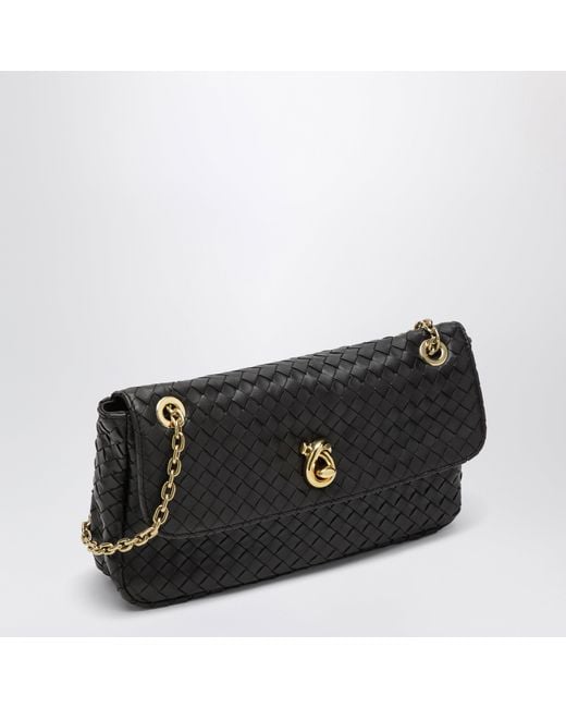 Bottega Veneta Black Madison Intrecciato Lambskin Shoulder Bag