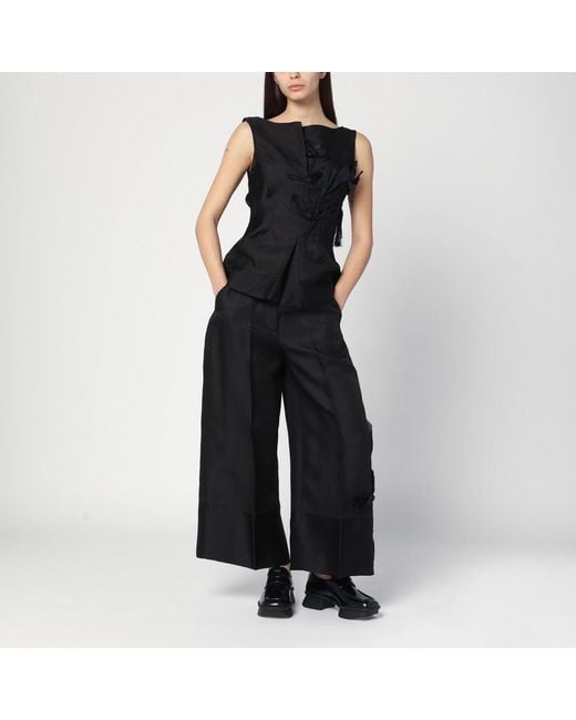 MKDT STUDIO Atelier Pasa Black Trousers In Silk And Wool