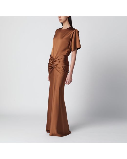 ANDAMANE Brown Long Iris Dress