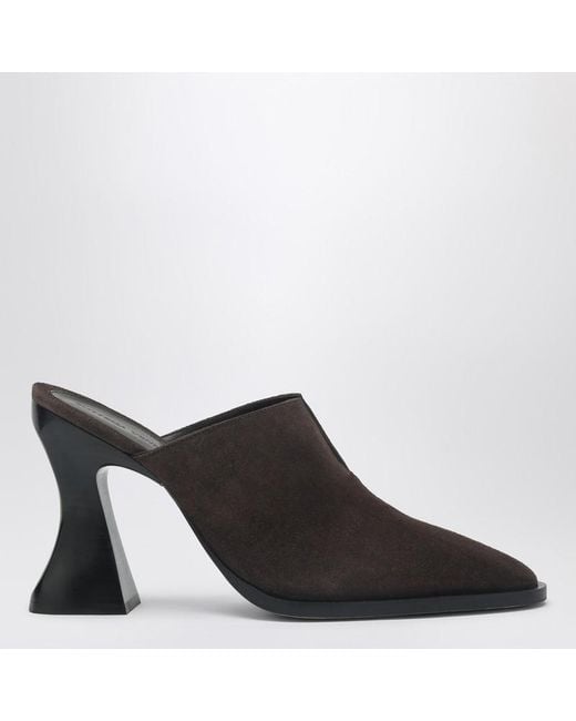 Bottega Veneta Black Mule Cha-Cha Aus Dunkelbraunem Wildleder