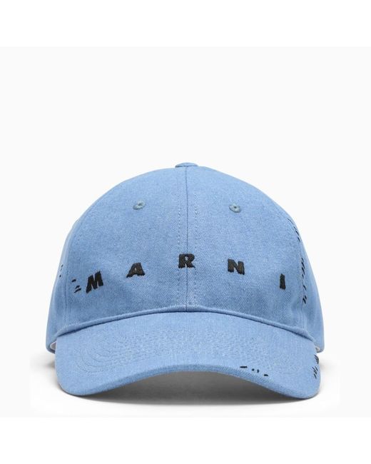Cappello da baseball in cotone con logo di Marni in Blue da Uomo
