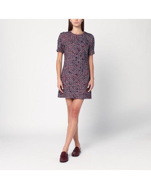 Gucci Purple And Bouclé Wool Dress