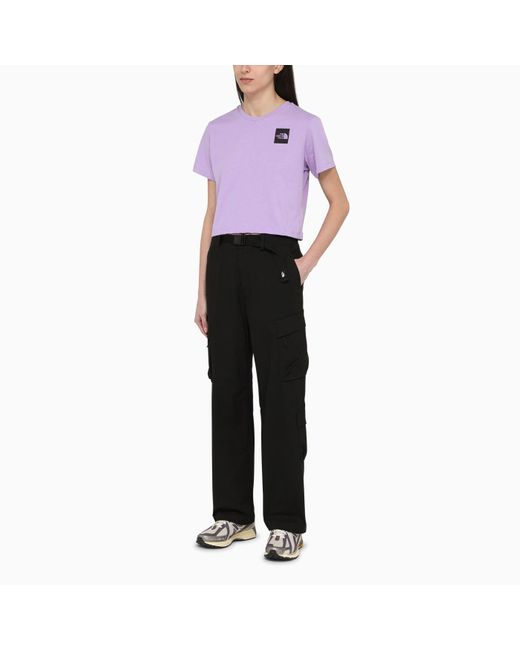The North Face Purple Lilac Cotton Cropped T-shirt With Logo
