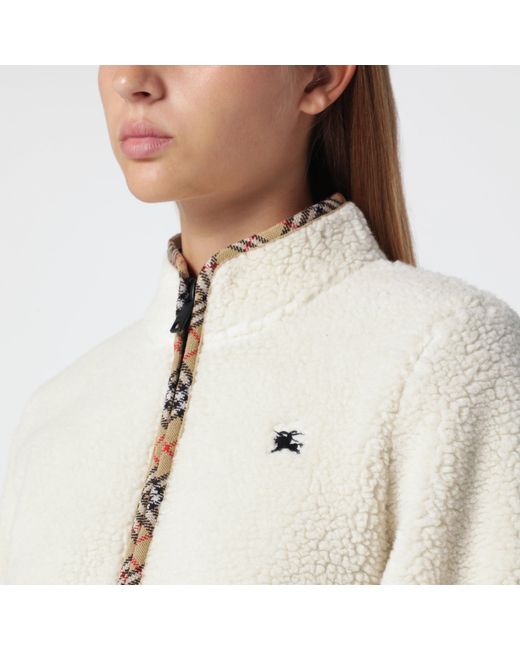 Burberry White Cropped Jacket