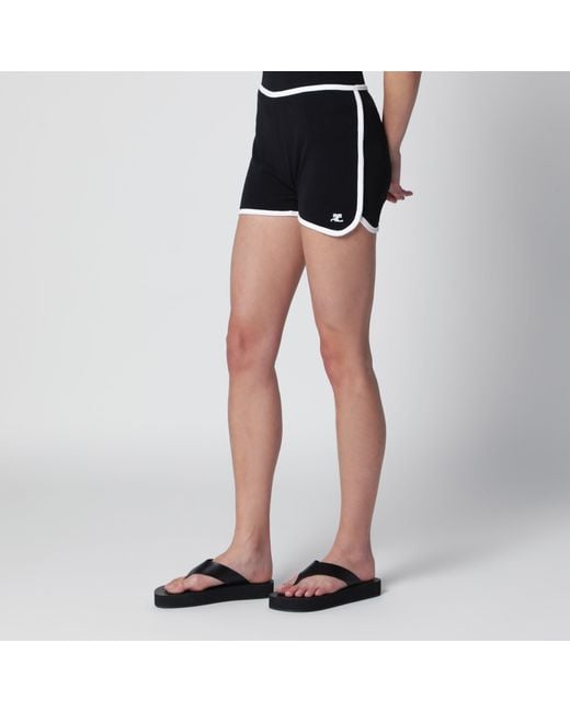 Courreges Black Contrast Mini Jersey Shorts