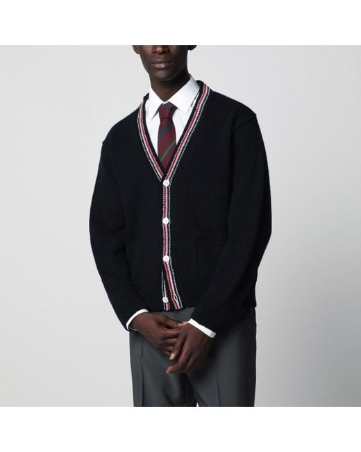 Thom Browne Black Hector Wool And Mohair Cardigan for men