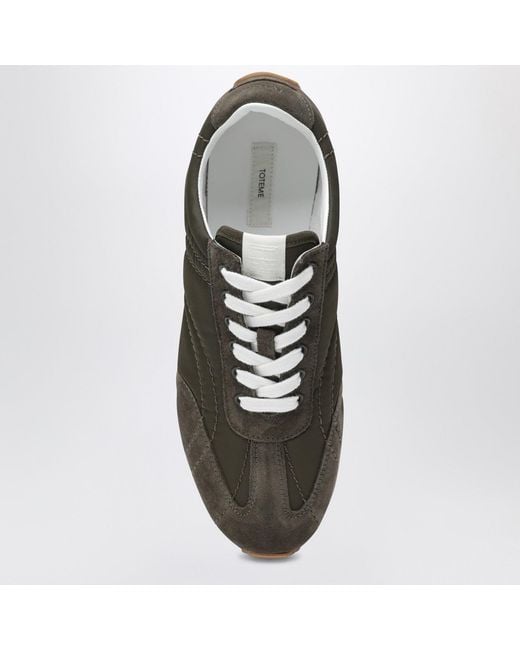 Totême  Black Suede And Fabric Sneakers