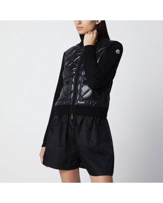 Moncler Black Padded Zip-Up Sweatshirt
