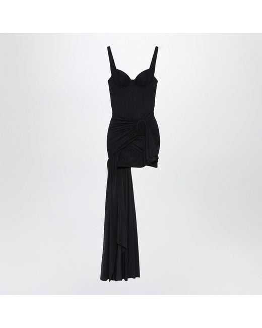 Balenciaga Black Draped Mini Dress