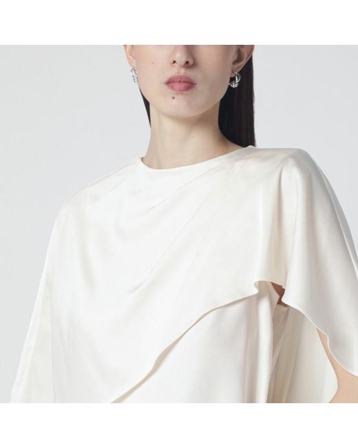 Jonathan Simkhai White Eliora Cremefarbene Satinbluse