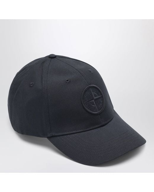 Stone Island Blue Baseball Cap With Logo for men