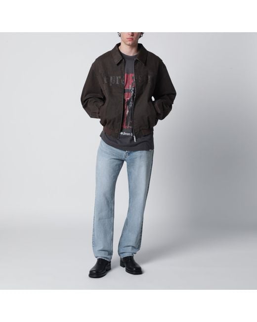 Represent Black Roscoe Bomber Jacket for men