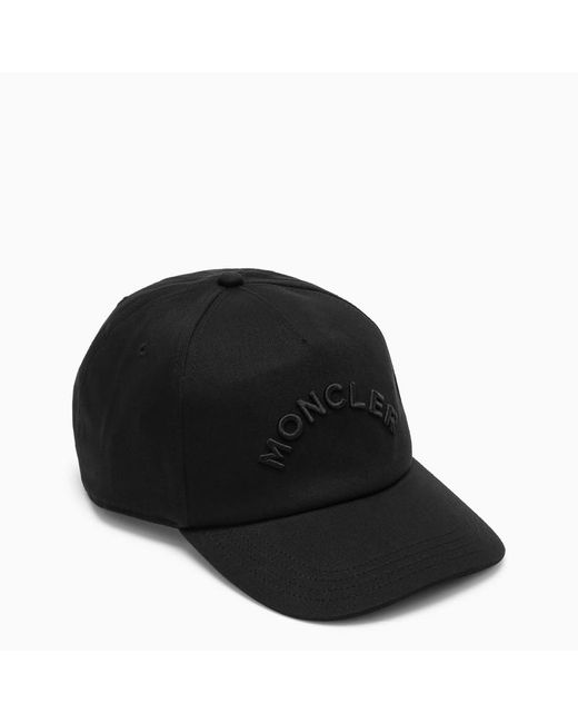 Cappello da baseball nero con logo di Moncler in Black da Uomo