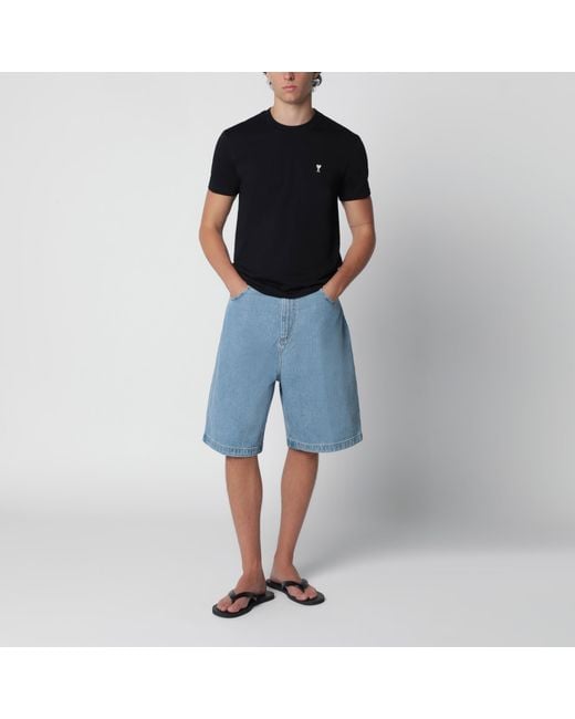 AMI Black Ami De Coeur T-Shirt for men