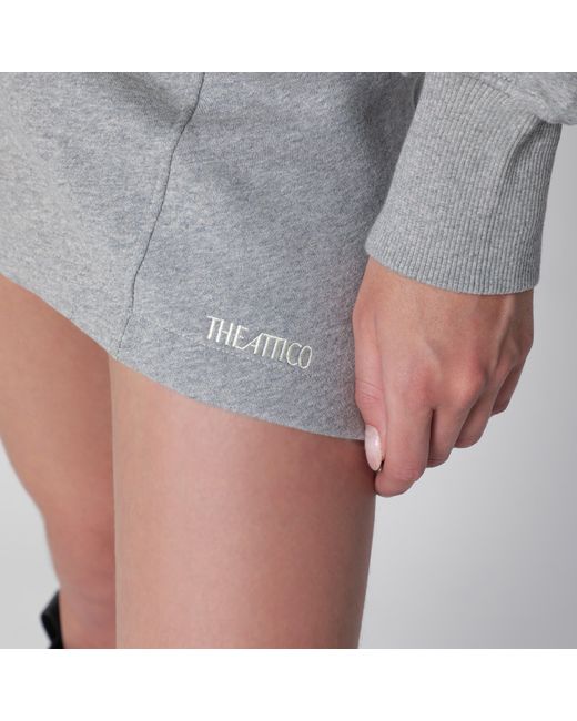 The Attico Gray Melange Cotton Jersey Mini Dress