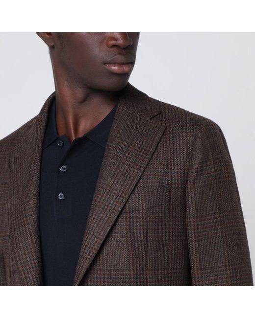 Giacca in principe di galles di Santaniello in Brown da Uomo