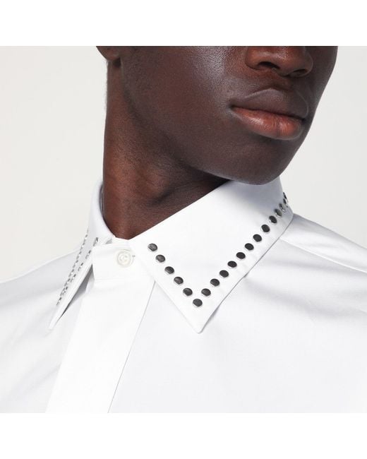 McQueen White Shirt With Studs for men