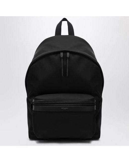Saint Laurent Schwarzer Leder- Und Nylon-Rucksack in Black für Herren
