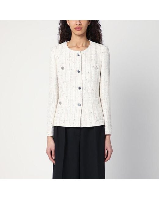 Veste Écru En Tweed Tagliatore en coloris White