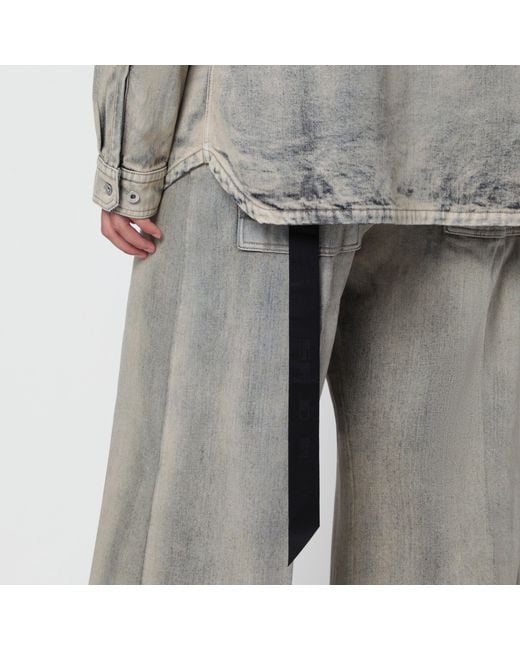 Rick Owens Gray Wide-Leg Trousers for men