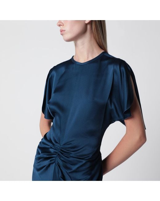 Victoria Beckham Blue Ocean Isabella Satin Crãªpe Maxi Dress