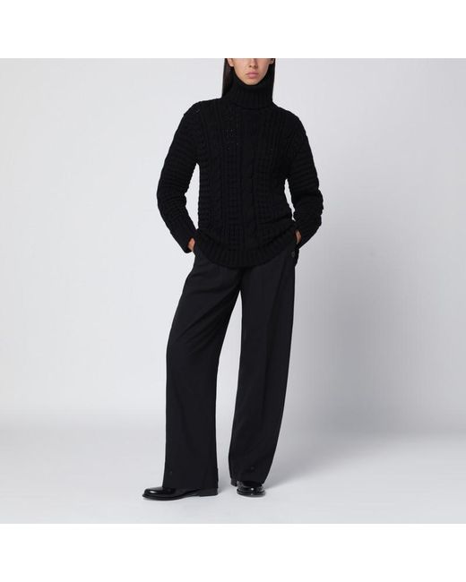 Moncler x Edward Enninful Black Wool Turtleneck Sweater