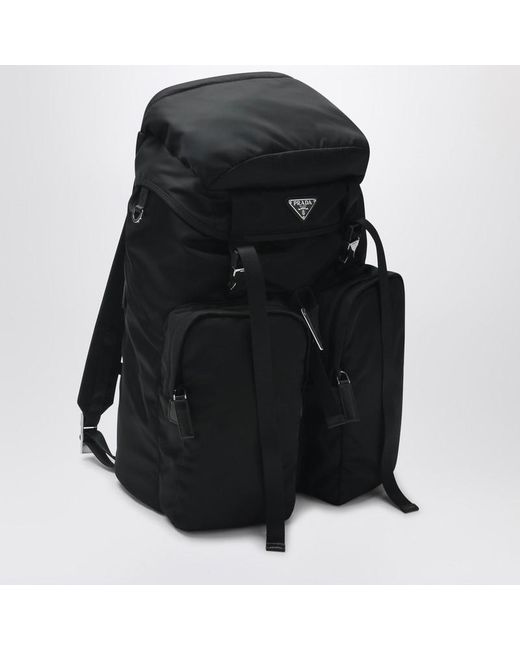 Zaino in re-nylon e saffiano di Prada in Black da Uomo