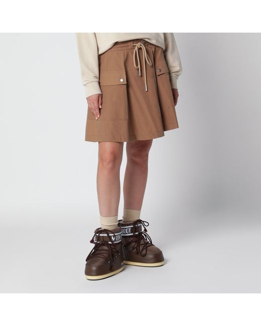 Moncler Brown Light Cotton-Blend Skirt