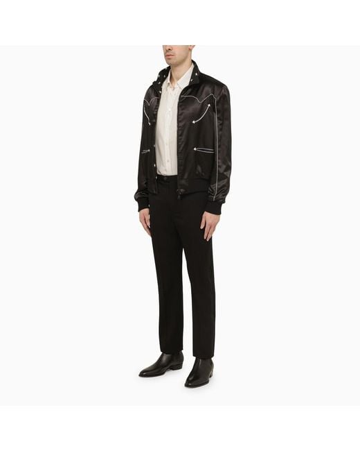 Balmain Schwarze Beidseitig Tragbare Bomberjacke Mit Sternen in Black für Herren
