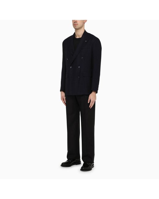 Tagliatore Black New York Double-Breasted Jacket for men